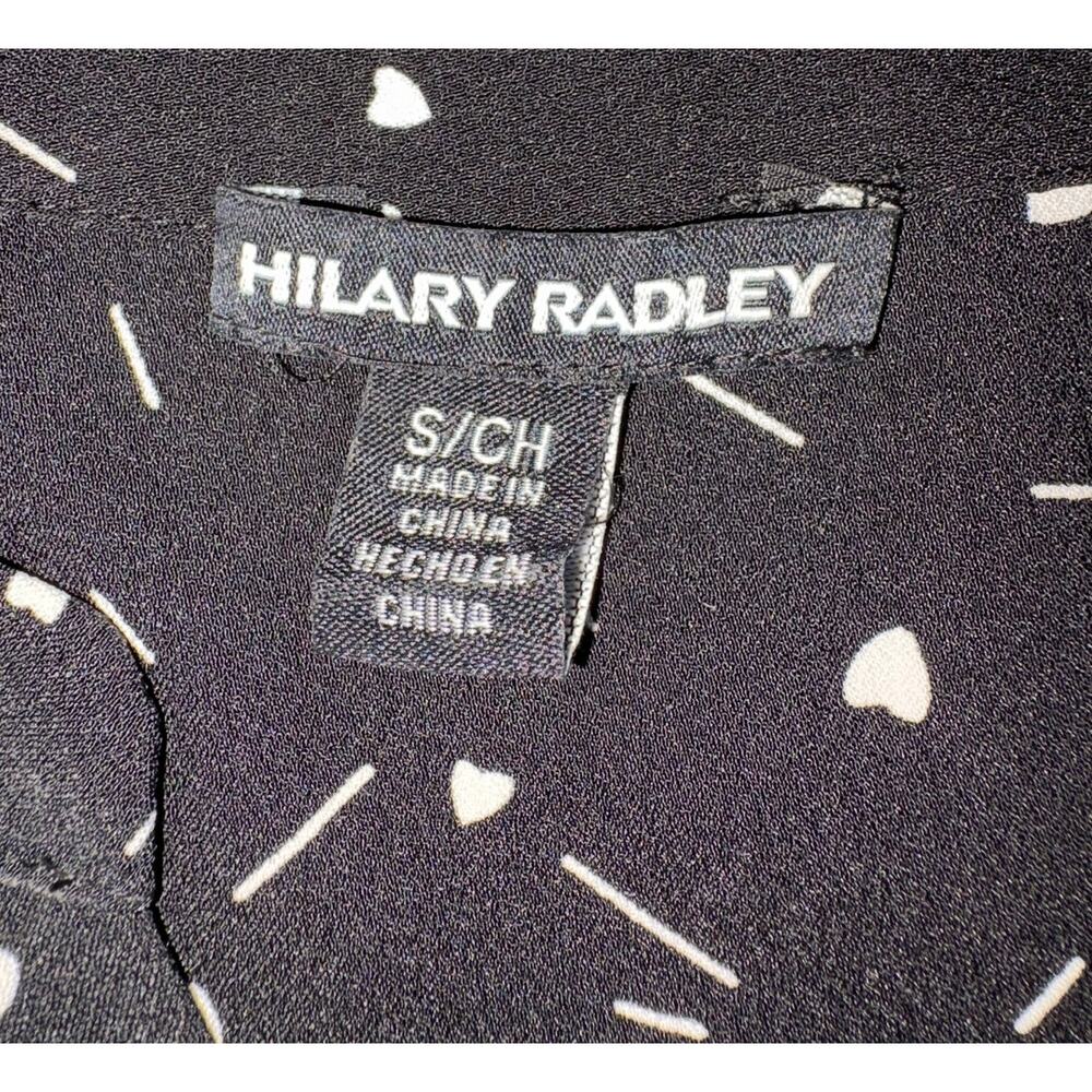 Hilary Radley Black White Print Blouse Small - Picture 4 of 4